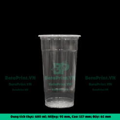 Kích thước ly PP 700 - UKP