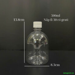 Chai nhựa 500ml chất liệu PET nguyên sinh, trong suốt như thủy tinh, an toàn sức khỏe
