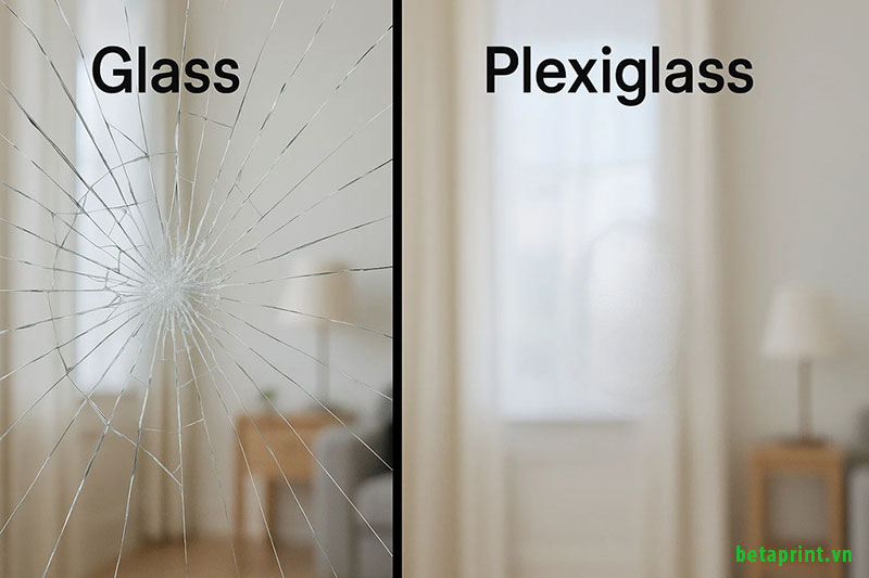 PMMA bền và nhẹ nhiều lần so với kính truyền thống